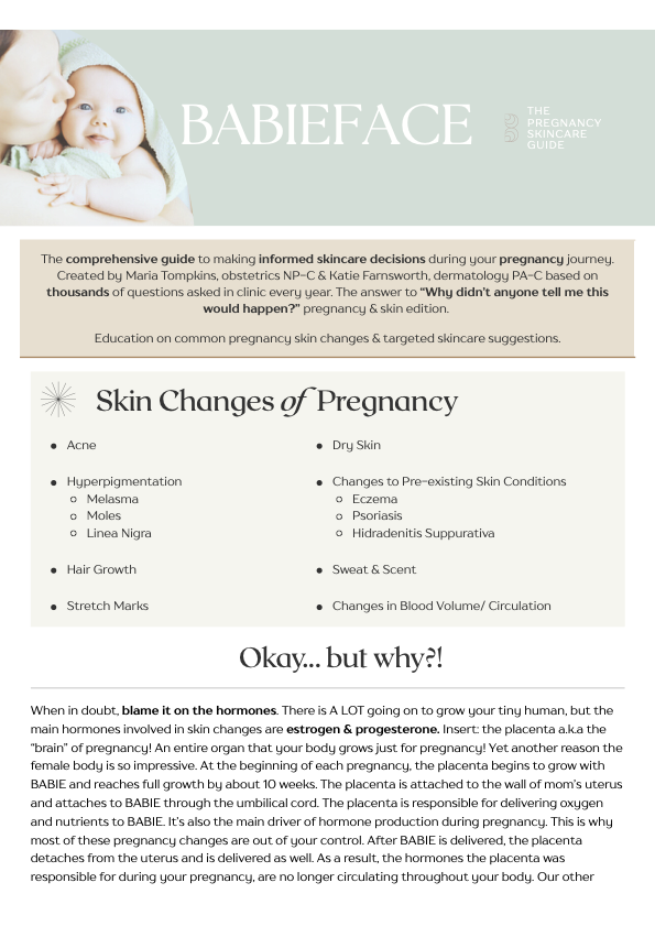 BABIEFACE Pregnancy Friendly Skincare Guide
